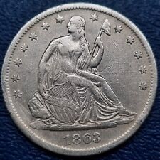 1863 S Seated Liberty Half Dollar 50c Better Grade XF #72528 picture