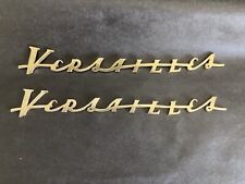 Simca Vedette Versailles V8 Gold Brass Nameplate Emblem Fender Pair 1954-1957 picture