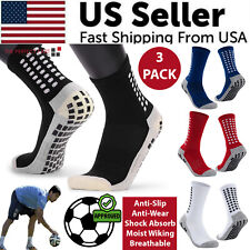 3 Pair Sport Socks Anti Slip W/ Grip Soccer Men Football Basketball Sock Premium picture