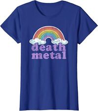 Funny Retro Vintage Rainbow Death Metal Musical Ladies' Crewneck T-Shirt picture