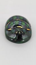 Resin Carved & Painted Green Blue Gold Egyptian Scarab Beetle 2.25