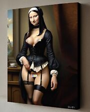 Mona Lisa Gioconda Boudoir Painting w/COA - Framed Canvas 40X30cm Hitt Nude picture