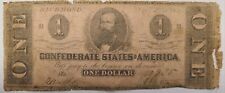 T-55 1862 $1 Confederate States Note S/N 10935 G Good picture