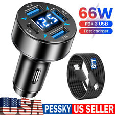 66W Super Fast Car Charger Adapter&Cable For iPhone 15 Samsung S24 Ultra S23 S22 picture
