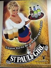 St Pauli Girl German Beer Poster Jamie Bergman Playboy Playmate Man Cave VTG picture