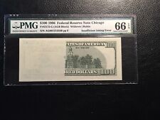 Rare High Grade 100.00 Federal Reserve Note Error PMG 66 EPQ Insufficient Inking picture