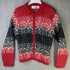 Vintage Paul Harris Women’s L. Mohair Cardigan Sweater Full Zip Fair Isle Nordic picture