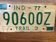Vintage Indiana License Plate -  - Single Plate 1977   Man Cave Barware picture