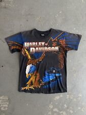 Vintage 1995 Harley Davidson Motorcycle Eagle AOP All Over Print Tee Shirt M picture