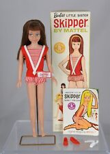 Vintage Brunette Skipper MIB Wrist Tag, Complete, Straight Legs 1964 Barbie picture