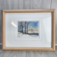 Vintage Original Watercolor Painting Winter Landscape Signed By Artist 18