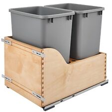 Rev-A-Shelf 4WCSC-1835DM-2 Double 35 Qt Pull Out Kitchen Cabinet Waste Container picture