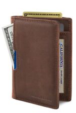 SERMAN BRANDS- RFID Blocking Genuine Leather Thin Minimalist Front Pocket Wallet picture