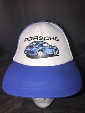 Vintage Porsche Car Snapback Trucker Mesh Hat Ball Cap Boys Car 80's 90's Red picture