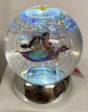 4.5”Disney Snow Globe Aladdin Magic Carpet Ride Dept 56 Water Dazzler Genie Lamp picture