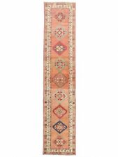 Vintage Turkish Bohemian Multicolor Runner 2.9x13.2 ft Oushak Handmade Carpet picture