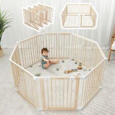 Comfy Cubs Foldable Baby Wooden Playpen Natural Wood picture