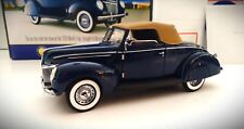 FRANKLIN MINT - 1939 FORD WORLD'S FAIR CONVERTIBLE COUPE - 1:24 DIECAST - BLUE picture