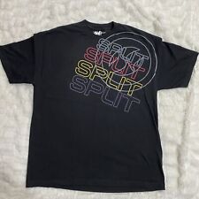 Split Mens Black 100% Cotton Logo Crewneck Short Sleeve T-Shirt Size Extra Large picture