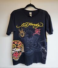 Vintage Ed Hardy T-Shirt Men's Size Large Black Double Sided Graphic USA Made  picture