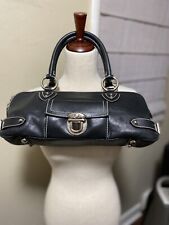 Marc Jacobs Vintage Black Leather Handbag, Shoulder Bag w/ Side Buckle Accents picture