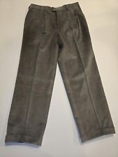 Men's Carroll & Co Beverly Hills Teal Pleated Corduroy Pants-Made In Italy 36 picture