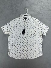 Ben Sherman Shirt Adult 2XL Ivory Polka Dot Stretch Button Down Pocket Mens NEW picture