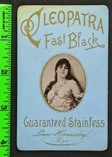 Vintage 1890s Cleopatra Fast Black Hosiery Dyer Dye Louis Hermsdorf Trade Card picture
