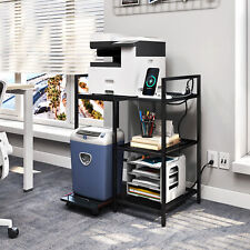 TC-HOMENY Printer Stand with Charging Station + Slide Shredder Computer Stand picture