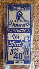 1940's  It's Ford For 1940  Matchbook Match Cover picture