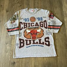 RARE Vintage 90s Chicago Bulls Back 2 Back Champs Long Gone NBA T Shirt Size L  picture