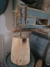 Early Primitive Large Wooden Rush Candleholder picture
