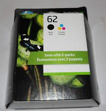 Genuine HP 62 Black & Tri-Color (N9H64FN) Ink Cartridges - 2 Pack Dated 2025 picture