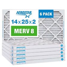 Aerostar 14x25x2 MERV 8 Air Filter, 6 Pack (13 1/2