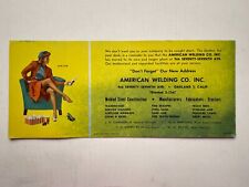 1940-50's Pinup Girl Advertising Blotter - Welding Company- Oakland CA picture