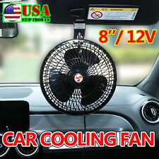 8'' 12V Car Cooling Oscillating Fan Auto Summer Portable 360°Rotatable Clip picture