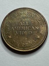 OLD ALL AMERICAN VIDEO ARCADE TOKEN PLAY OUR SUPER SLOTS CASH PRIZES DEFUNCT rx1 picture