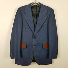 Vintage Walter Pyes Western blazer looks like denim with suede on pockets sz M picture