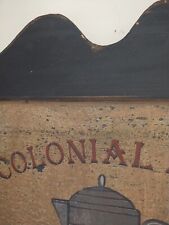 Vintage Wood ADVERTISING TRADE Sign 25.5x16 Primitive Look Colonial Mill Coffee picture