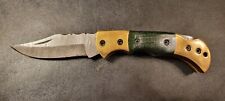 CSFIF Handmade Twisted Damascus Folding Knife Bull Horn Handle- XB134 picture