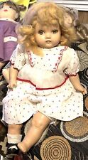 Antique Composition Horsman Doll 18” Sleep Eyes Cloth Body Rubber Limps Blonde picture