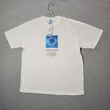 VINTAGE Athens Greece 2004 Olympics Men T-Shirt XL White Logo Graphic Print NWT picture