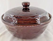 Vintage Brown Marcrest Daisy Dot Ovenproof Stoneware Dutch Oven with Lid picture