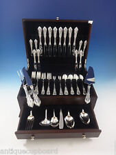 Rose Point by Wallace Sterling Silver Flatware Set For 8 Service 57 Pieces picture