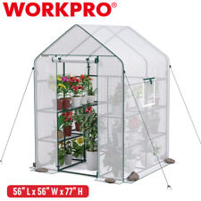 WORKPRO Outdoor Walk-in Greenhouse Large Gardening Green Houses 3 Tier 8 Shelves picture