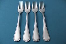 4 Salad Forks Towle BEADED ANTIQUE Satin 18/8 Stainless Germany 7 1/8