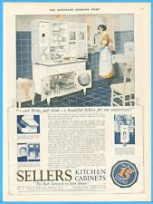 1921 Sellers Kitchen Cabinets Elwood IN Flour Bin Cupboard Kitchen Décor Art Ad picture