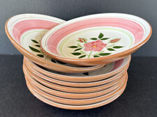 Stangl Pottery Wild Rose Coupe Soup Bowls 7 3/4” Set Of 8 picture