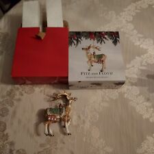 Fitz & Floyd Collectors Series Gregorian Reindeer Annual Christmas Ornament 2001 picture