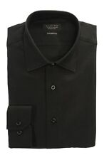 Tailored / Slim Fit Mens Black Dress Shirt Wrinkle-Free Spread Collar AZAR MAN picture